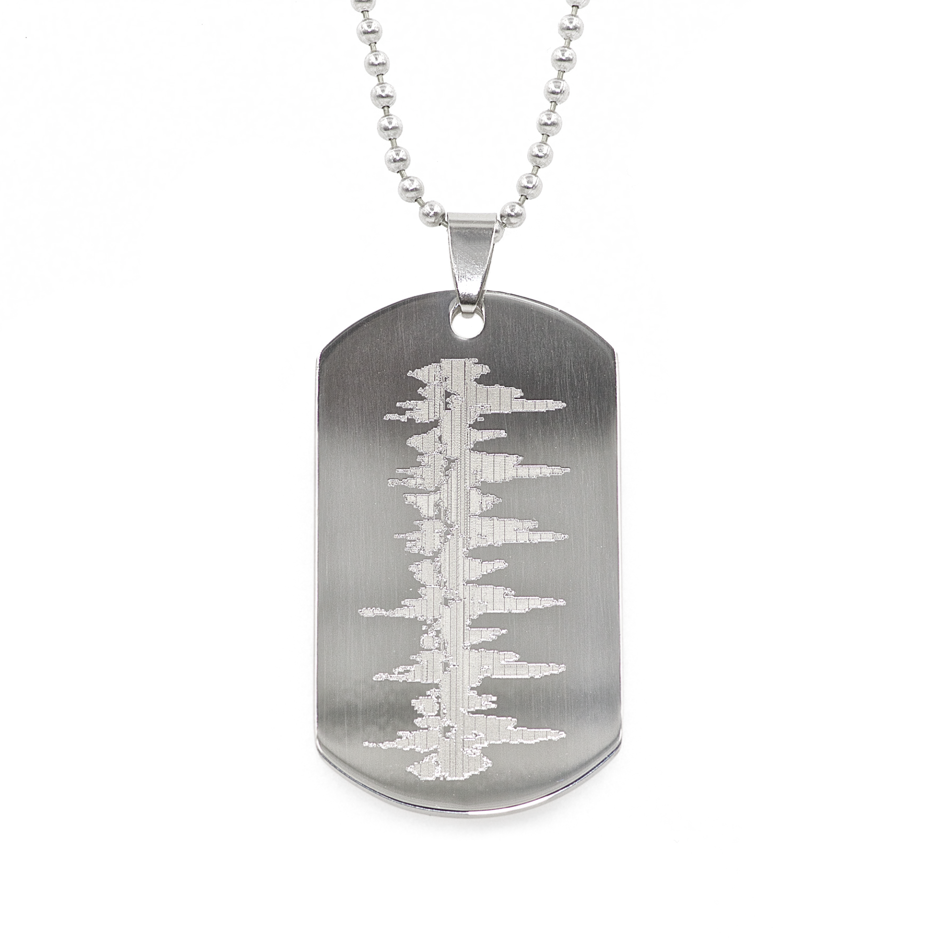 Heartbeat Dog Tag Necklace Using an Ultrasound Heartbeat Waveform in Stainless Steel