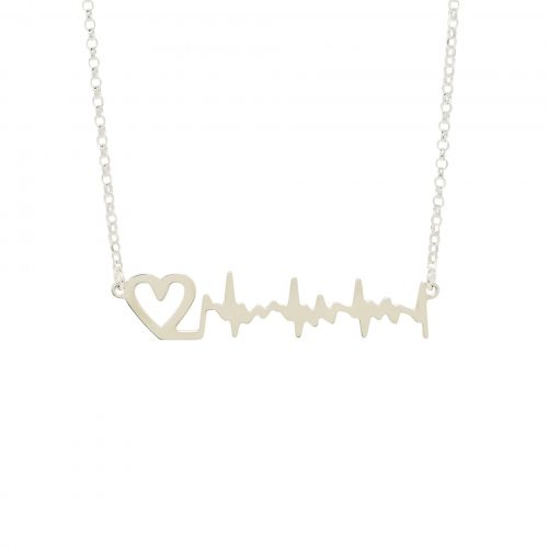 Original Cherished Heart Necklace in Sterling Silver on white background