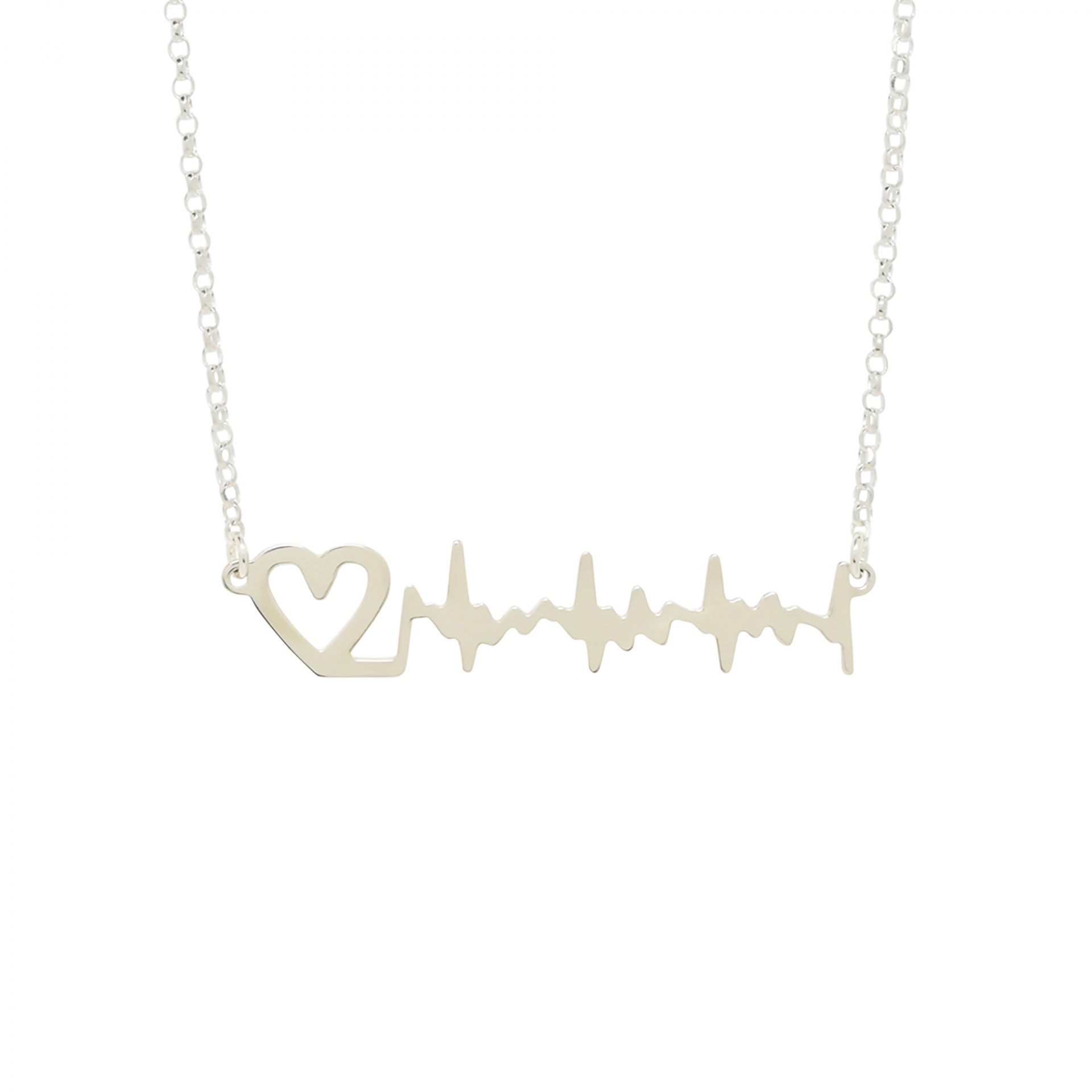 Original Cherished Heart Necklace in Sterling Silver on white background