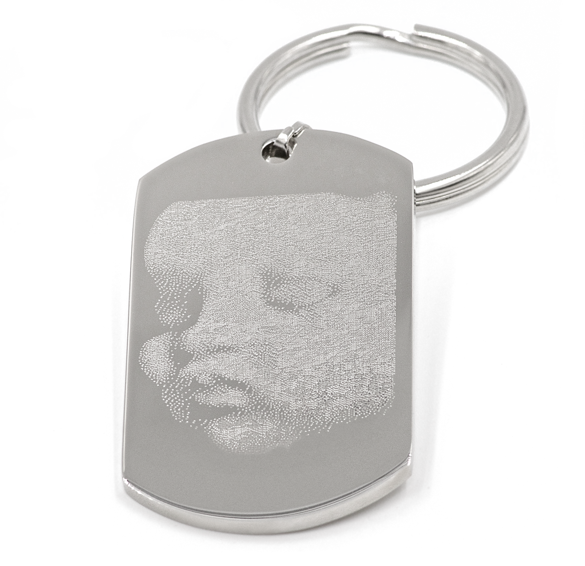 Photo Dog Tag Key Ring Using a 3D Ultrasound Image in Stainless Steel