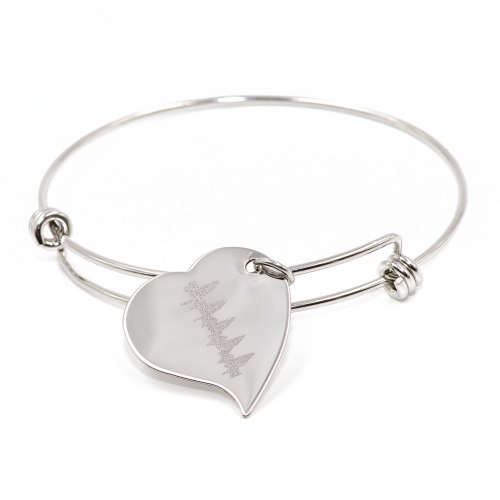 Heartbeat Charm Bracelet - charm and bracelet in mirrored stainless steel