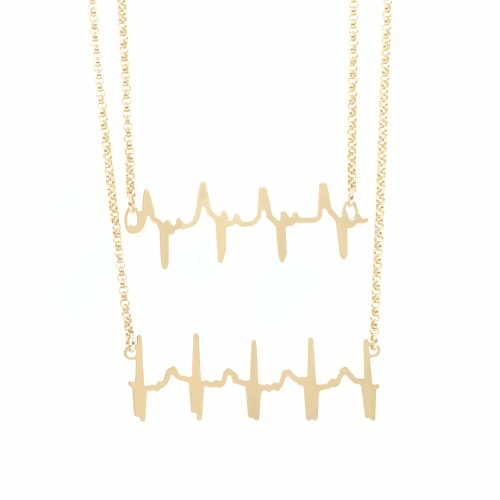 Original Double Heartbeat Necklace in a variety of materials