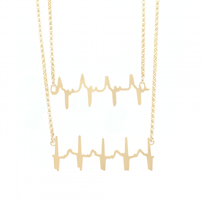 Original Double Heartbeat Necklace in a variety of materials