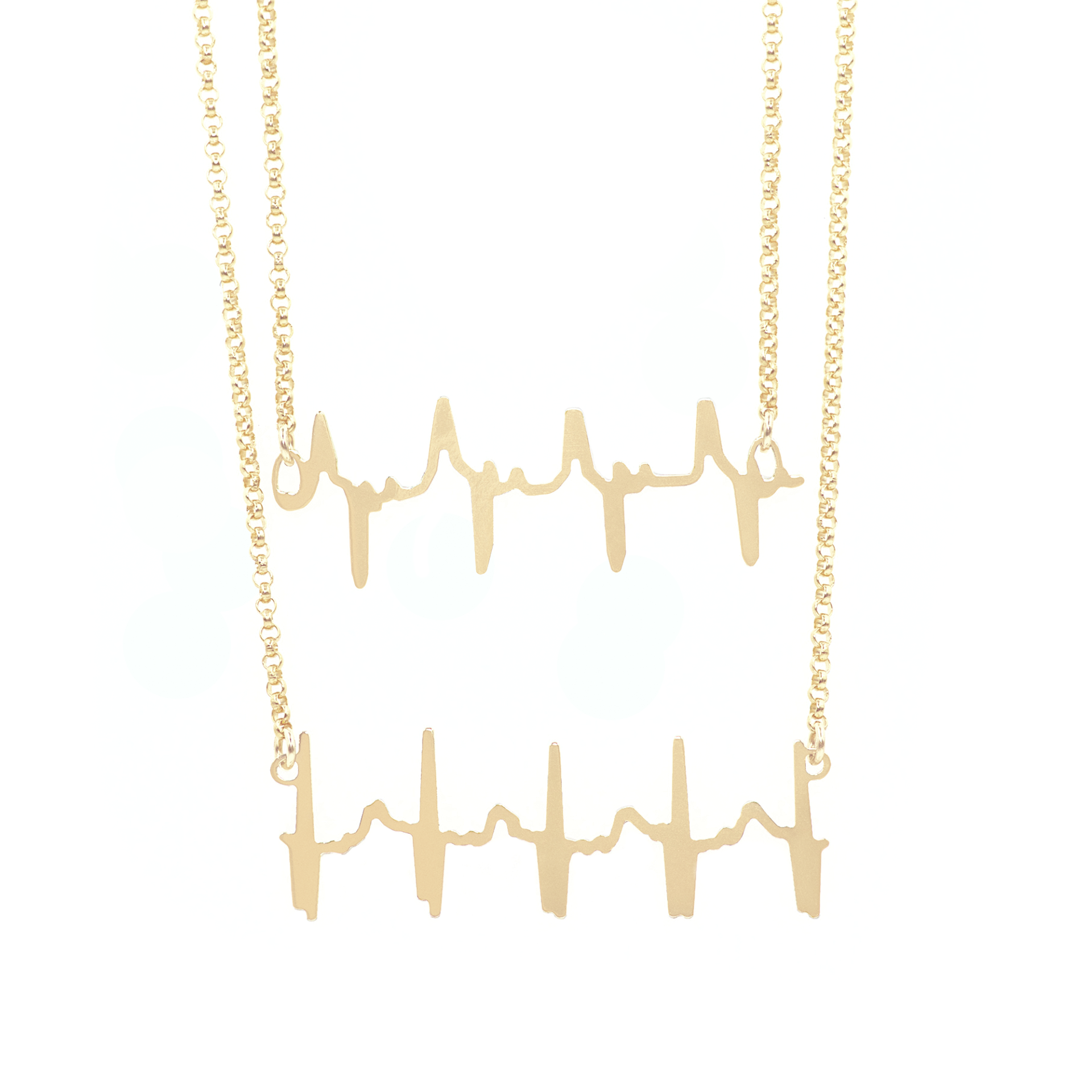 1X EKG Heart Beat Necklace Simple Short Paragraph Chain Women Fashion Jewelry $T