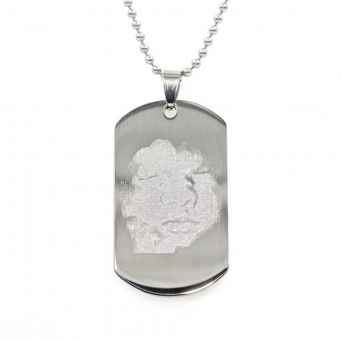 Photo Dog Tag with baby's image in stainless steel mirror finish