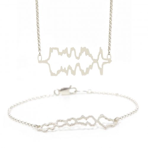 Our Original Voice Soundwave Bracelet and Necklace in Sterling Silver Only