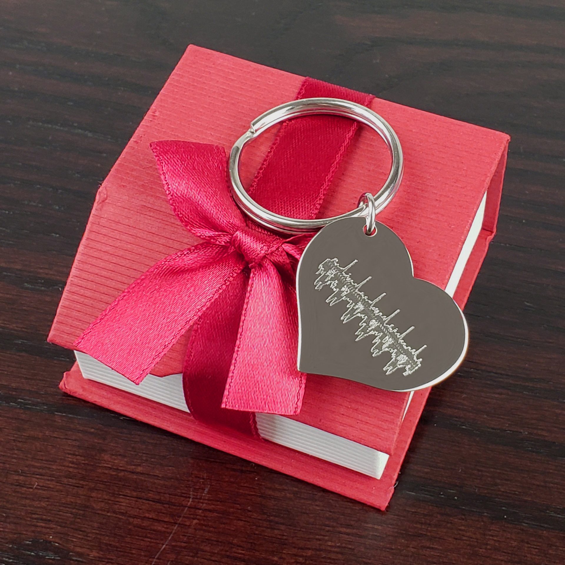 Personalised Square Steel Keyring Photo Engraved a great Mother's day gift 