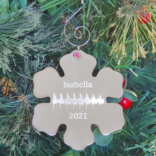 Our Heartbeat Snowflake Ornament in brushed stainless steel is a wonderful keepsake and captivating addition to any tree. FREE Shipping, USA made quality!
