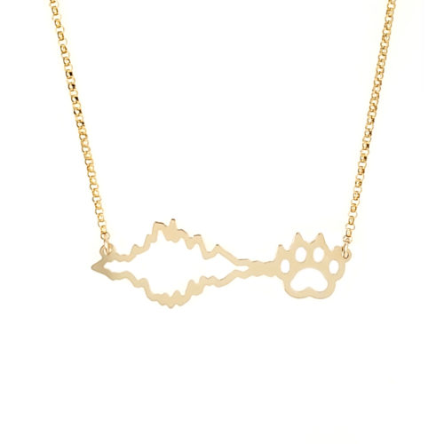 Original Cherished Paw FurSound (soundwave) Necklace in gold filled with cat's paw