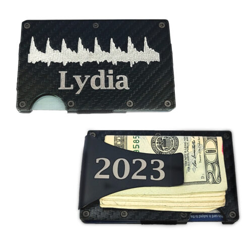 Our classy Premium Heartbeat Money Clip keeps your money secure and safe. Customized with baby's actual heartbeat and your text. USA Made, FREE Shipping!